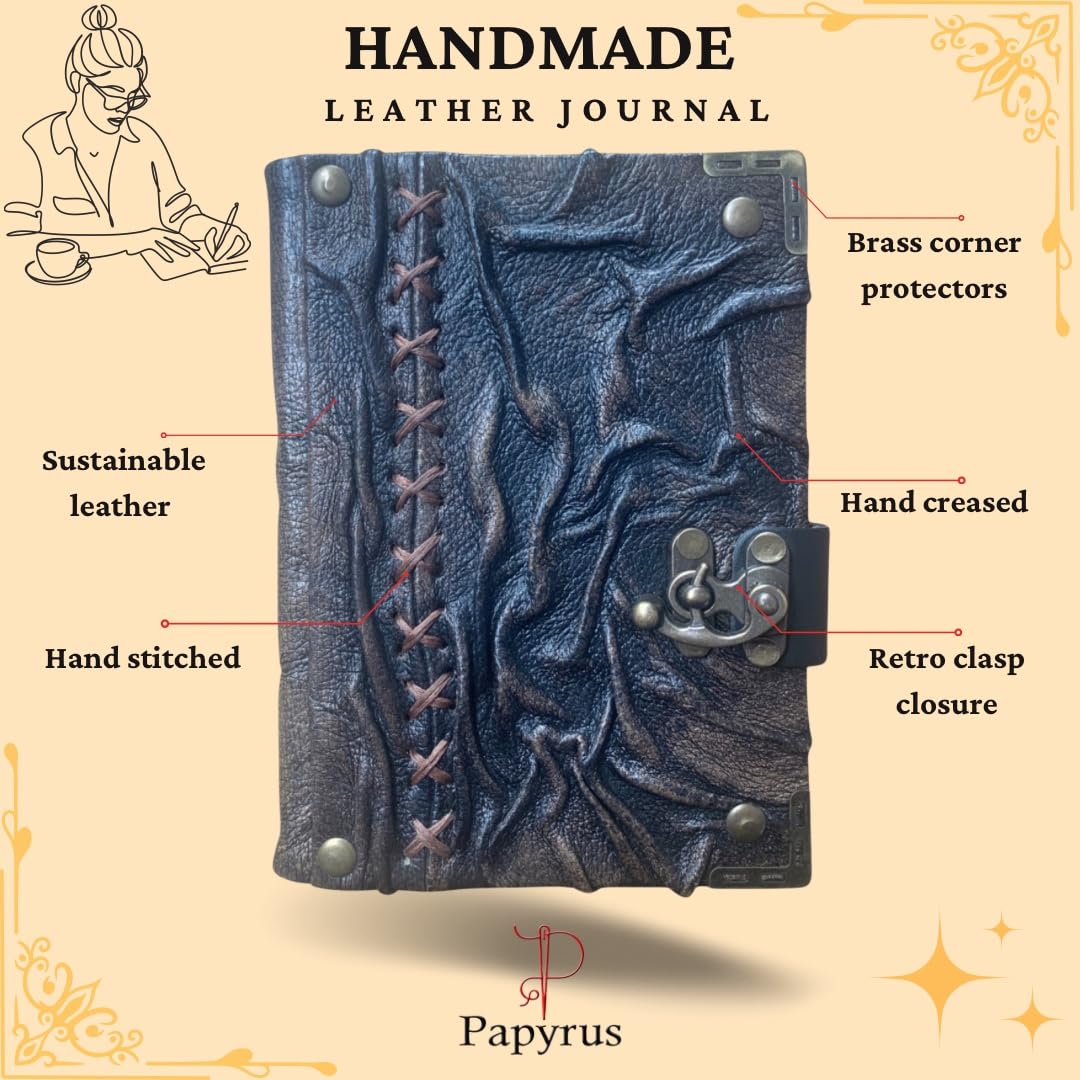 Mystic Ruins – Saddle Earth Edition Leather Journal with Vintage Clasp