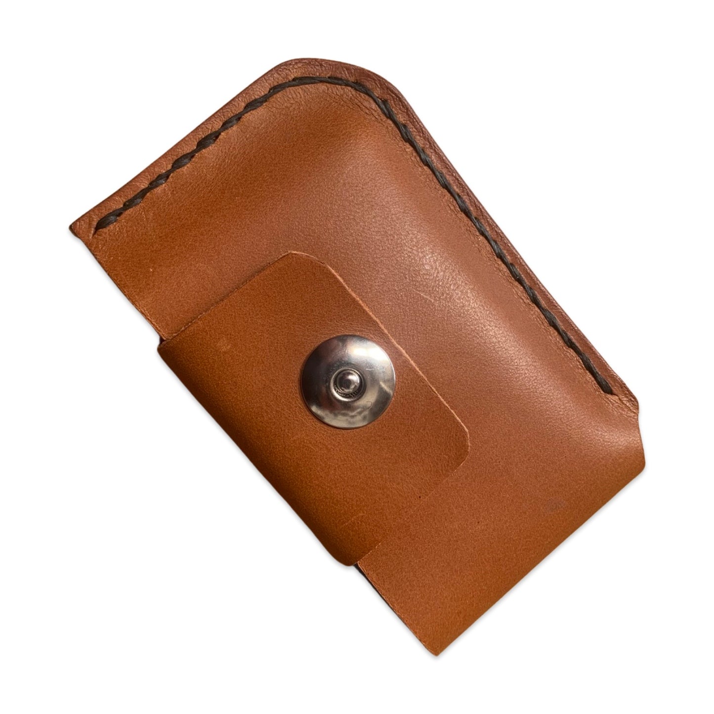 Minimalist Leather Card Holder - Black