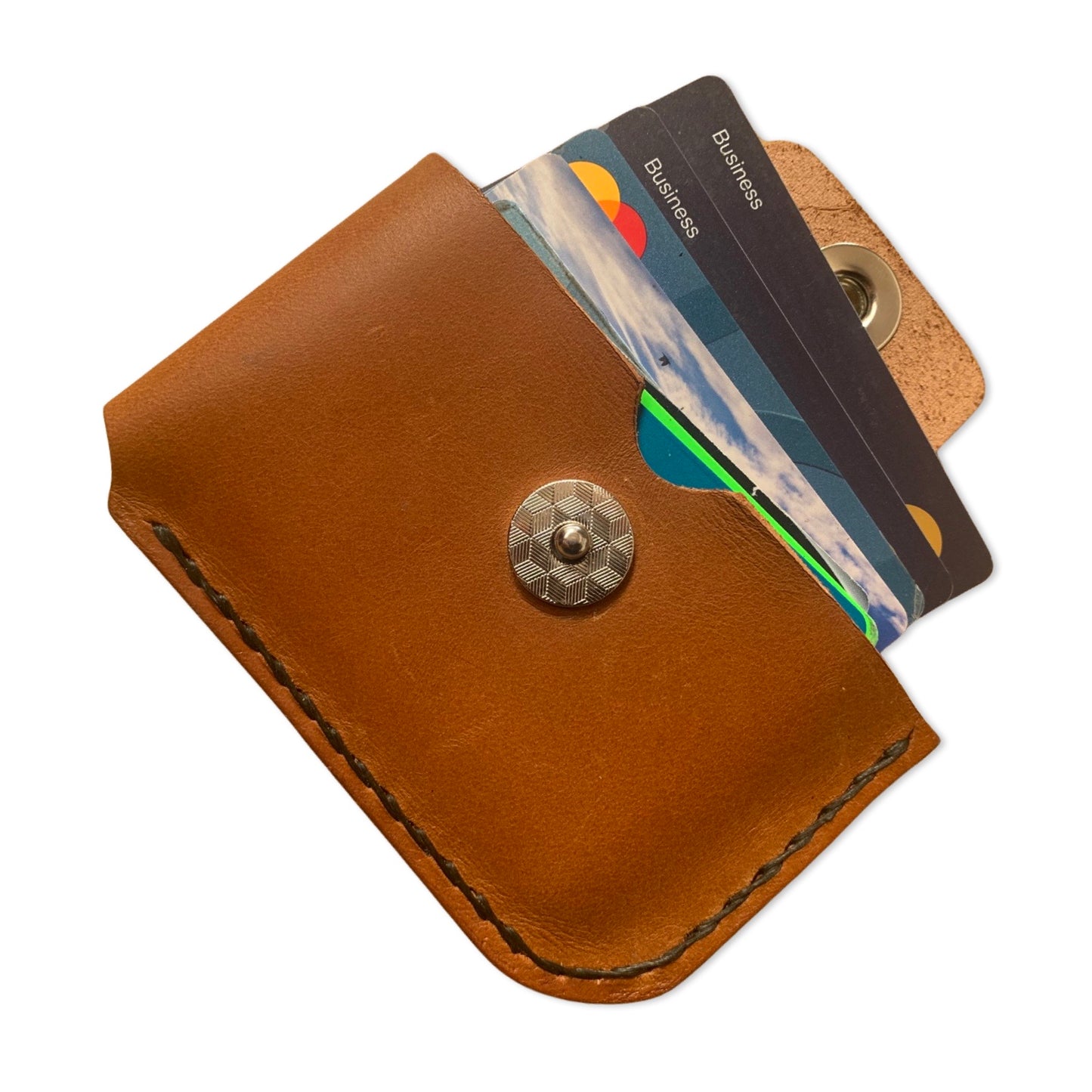 Minimalist Leather Card Holder - Black