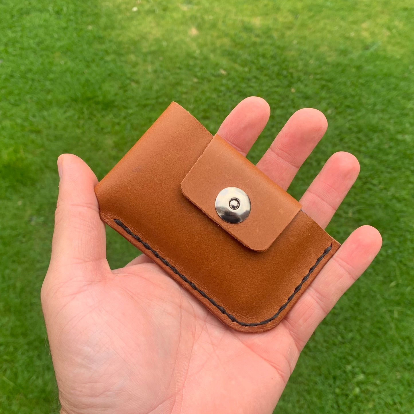 Minimalist Leather Card Holder - Black