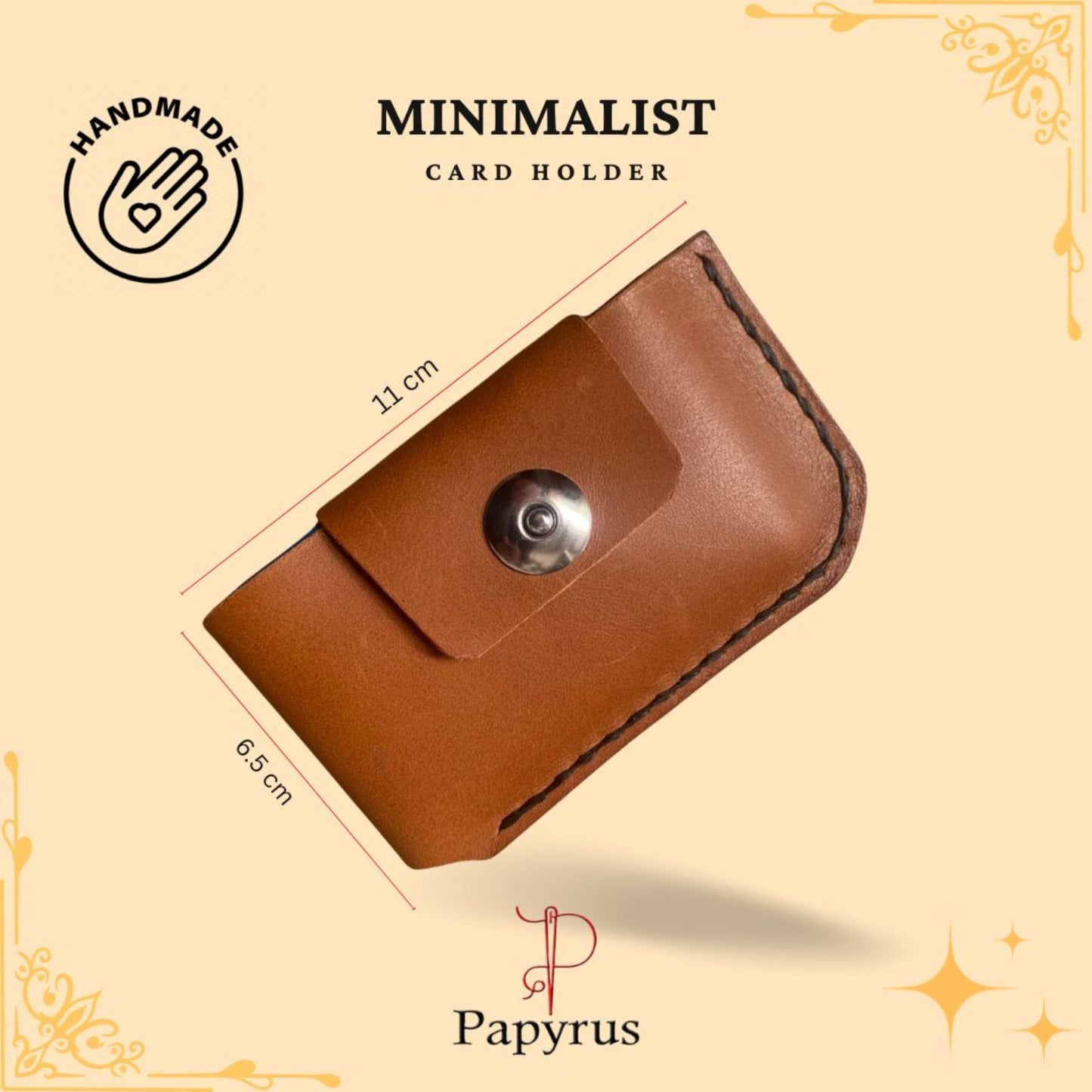 Minimalist Leather Card Holder - Black