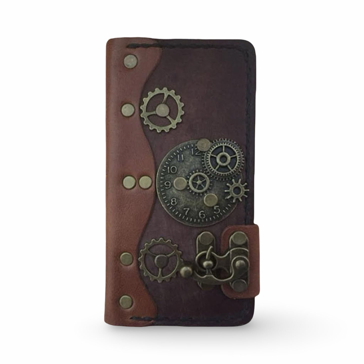 Steampunk Leather iPhone Folio Case - Black