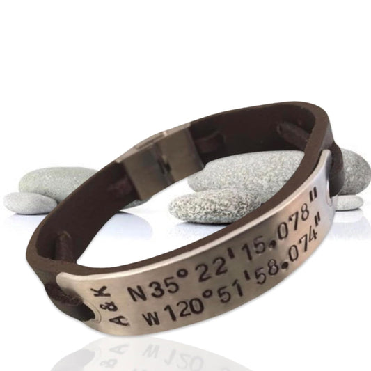 Handmade Leather Bracelet – Personalized with Message