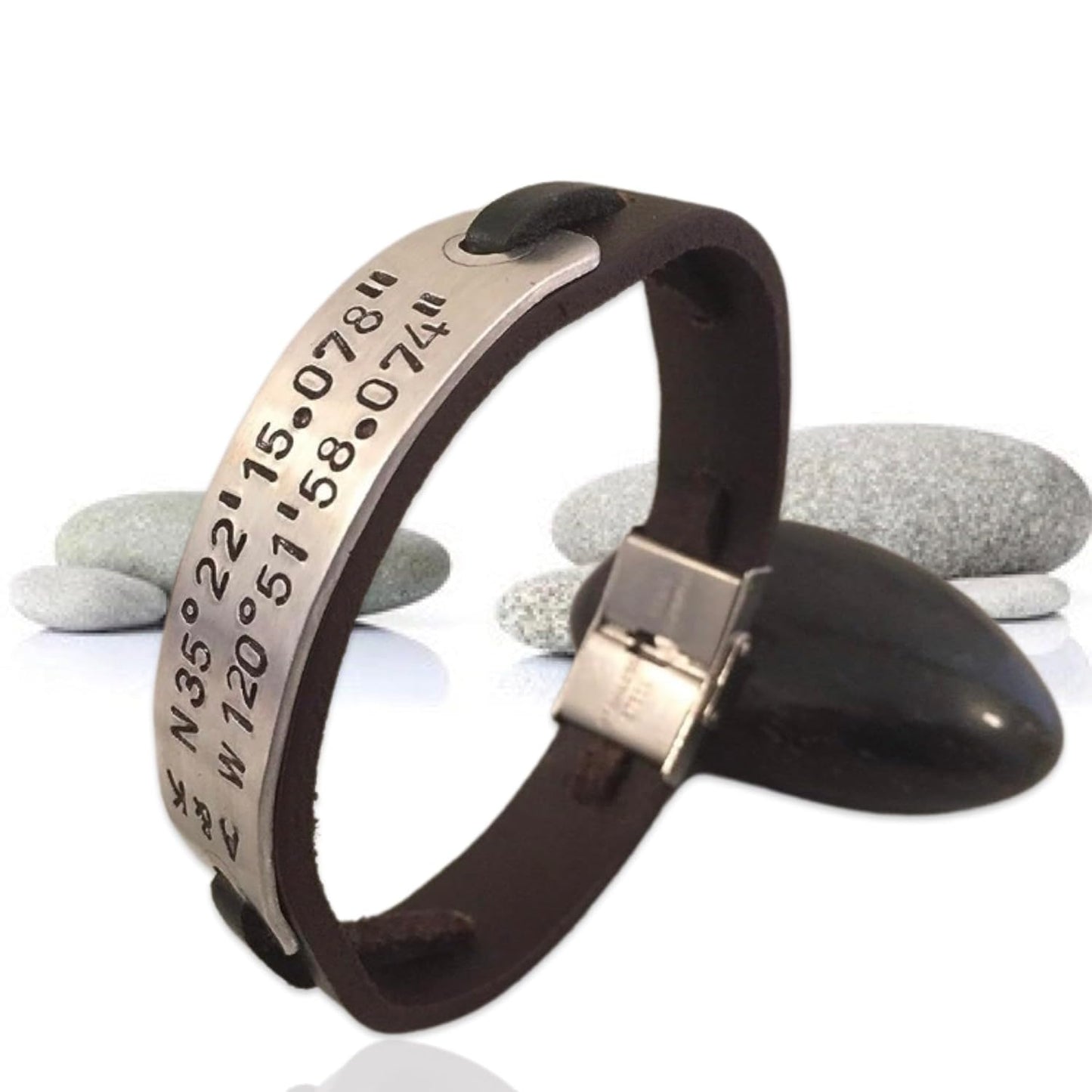 Personalized Leather Bracelet – Custom Engraved Gift