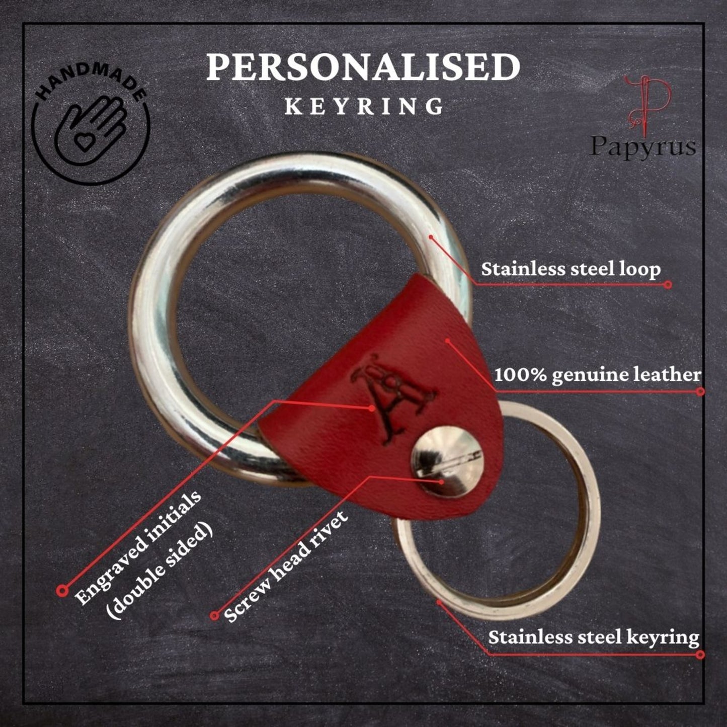 Stainless Steel Keyring - Custom Initial Key Ring