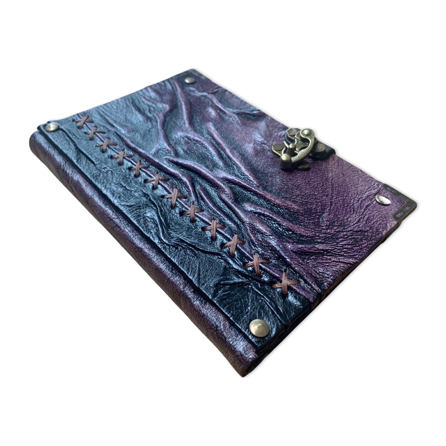 Mystic Ruins – Rustic Amethyst Edition Leather Journal with Vintage Clasp
