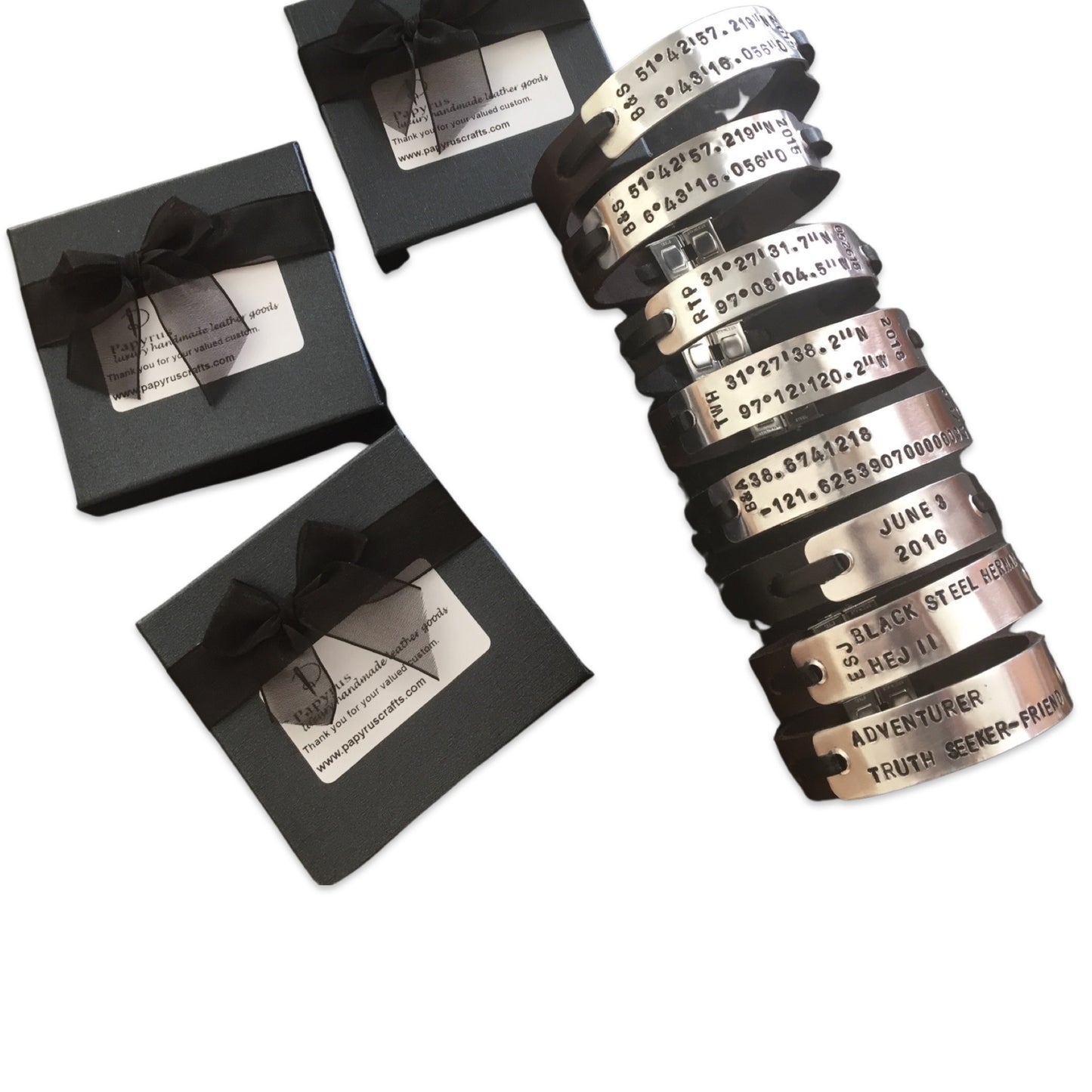 Personalized Leather Bracelet – Custom Engraved Gift