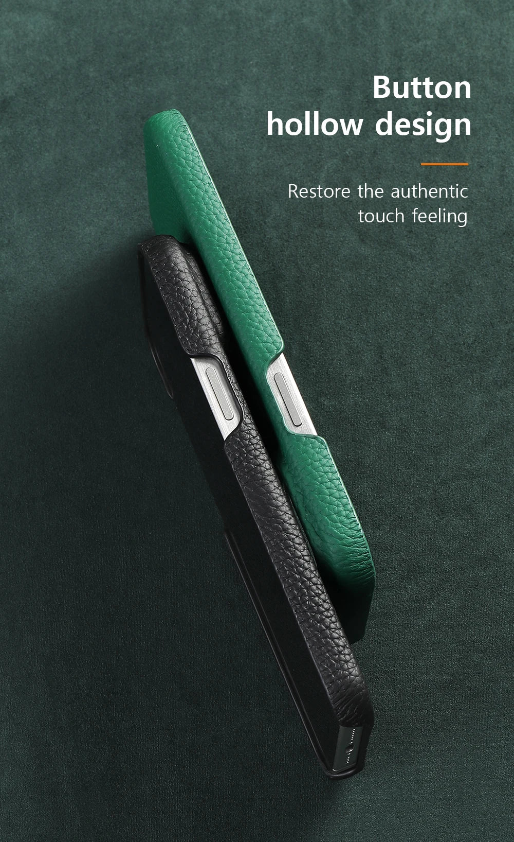Magsafe Leather Shell Case for iPhone - Black