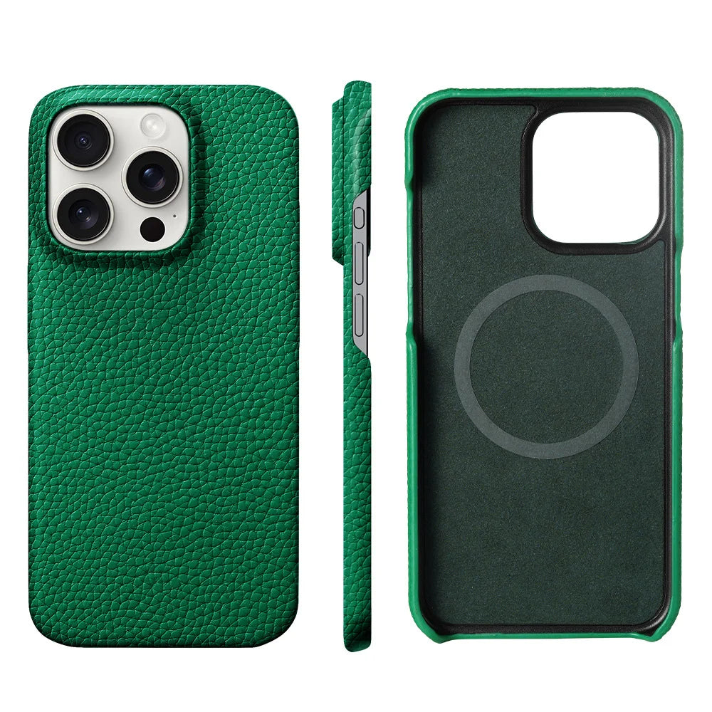 Magsafe Leather Shell Case for iPhone - Black