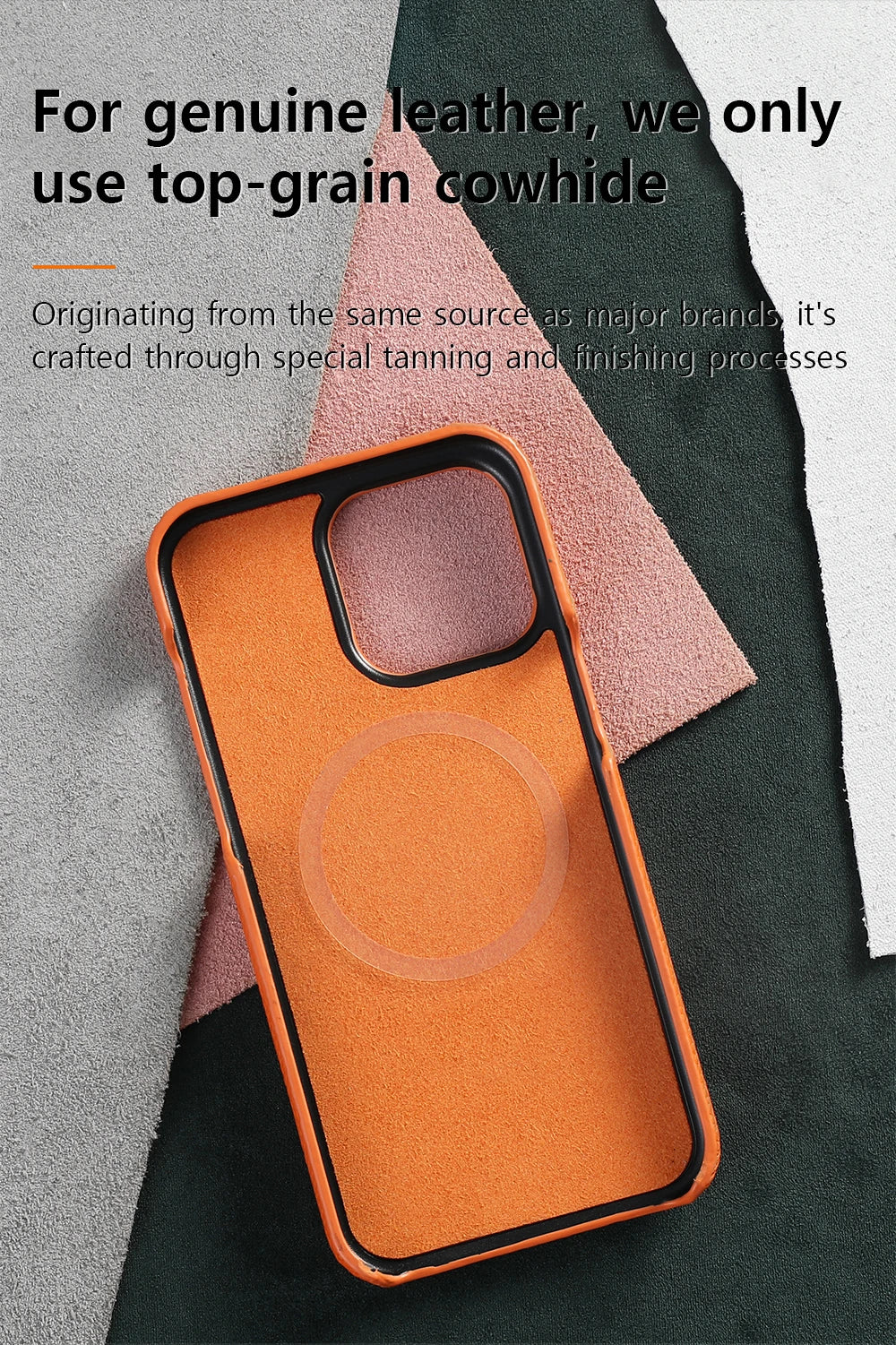 Magsafe Leather Shell Case for iPhone - Black