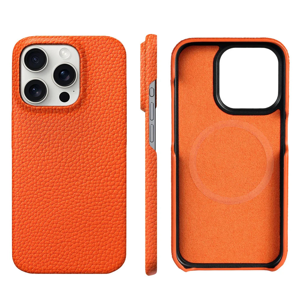 Magsafe Leather Shell Case for iPhone - Black