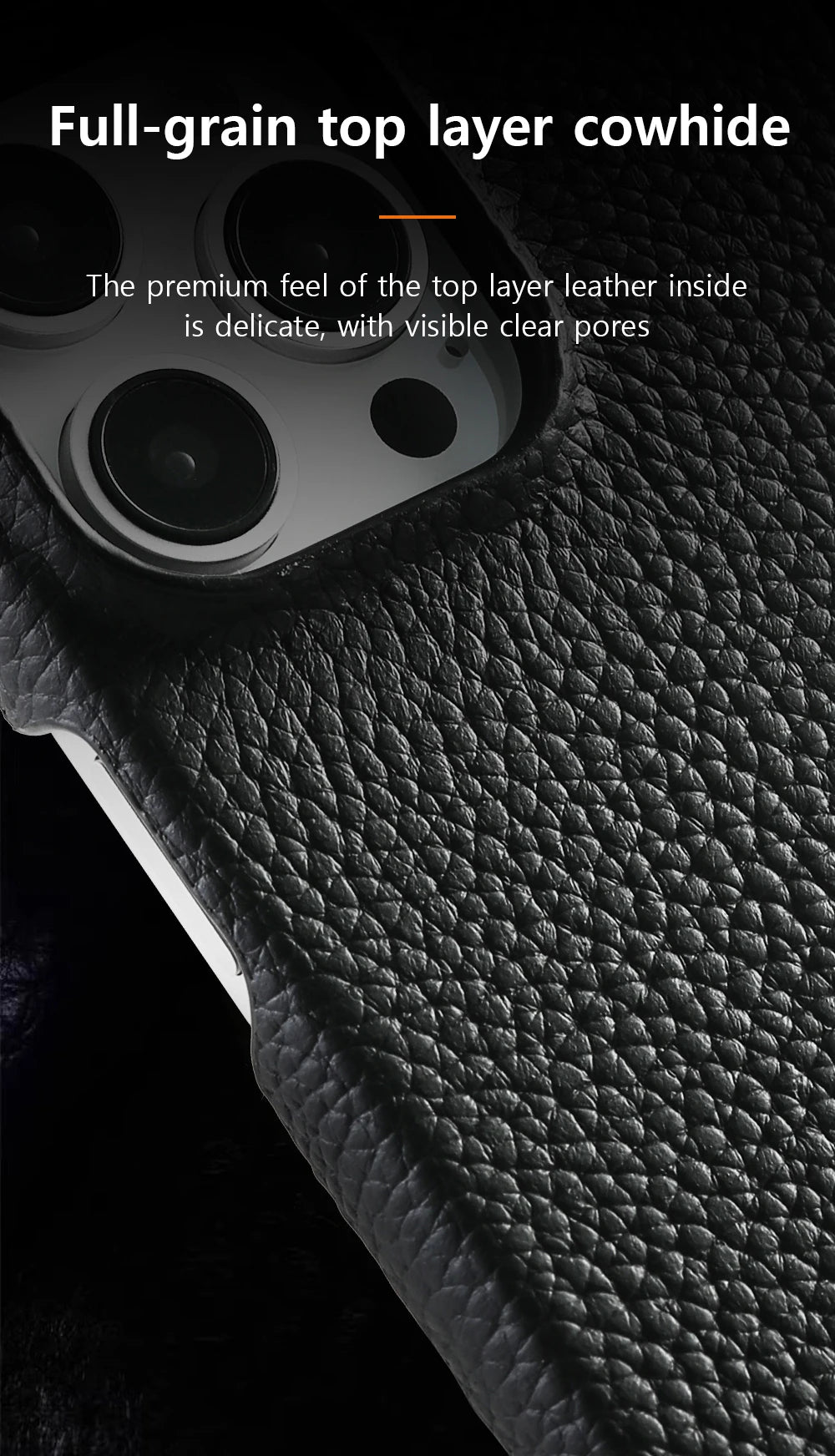 Magsafe Leather Shell Case for iPhone - Black