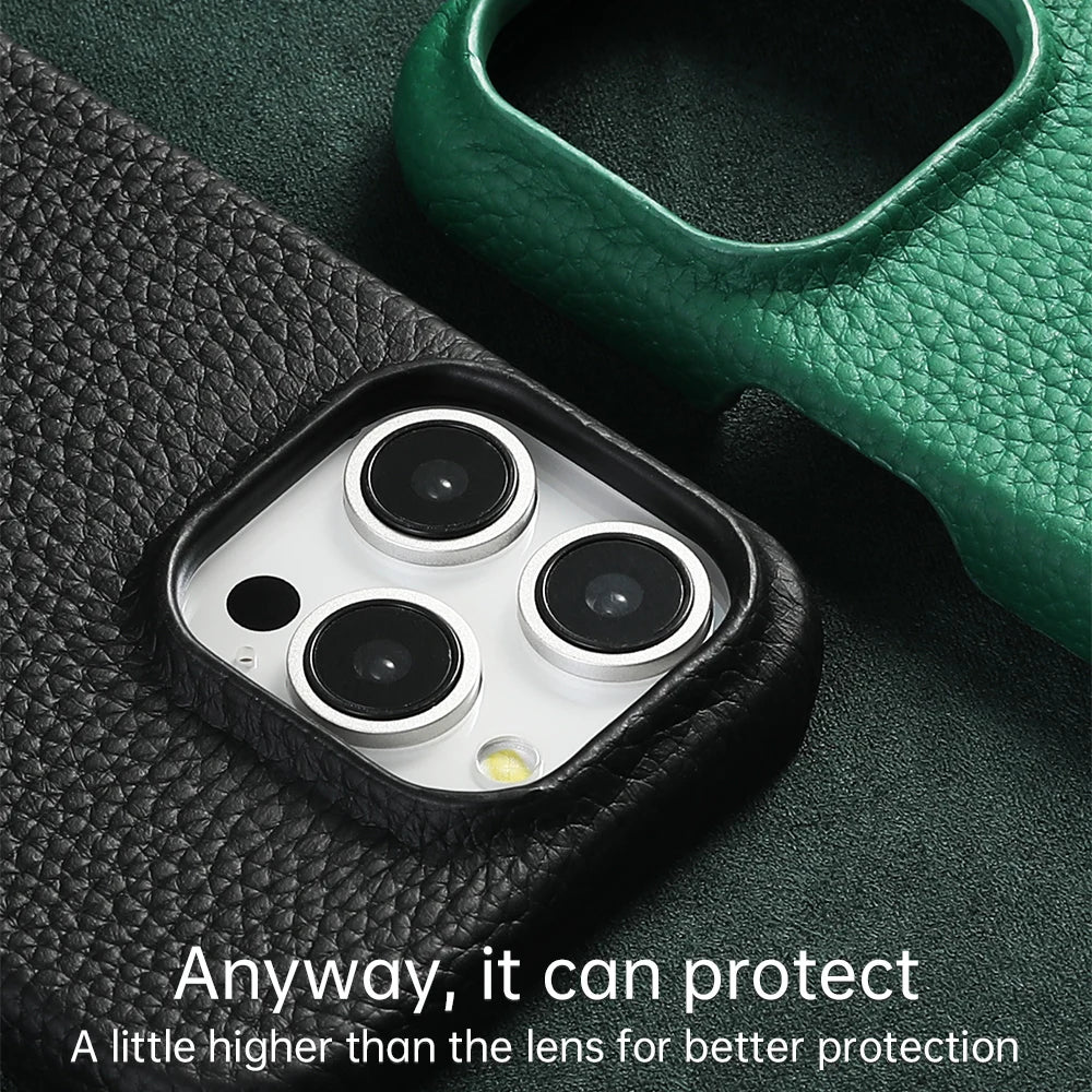 Magsafe Leather Shell Case for iPhone - Black