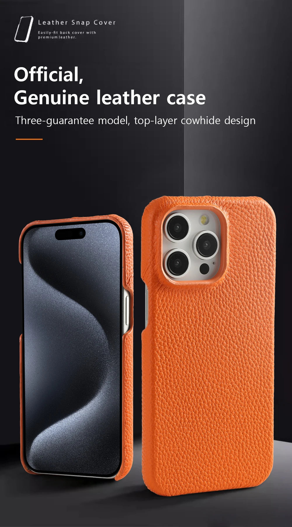 Magsafe Leather Shell Case for iPhone - Black
