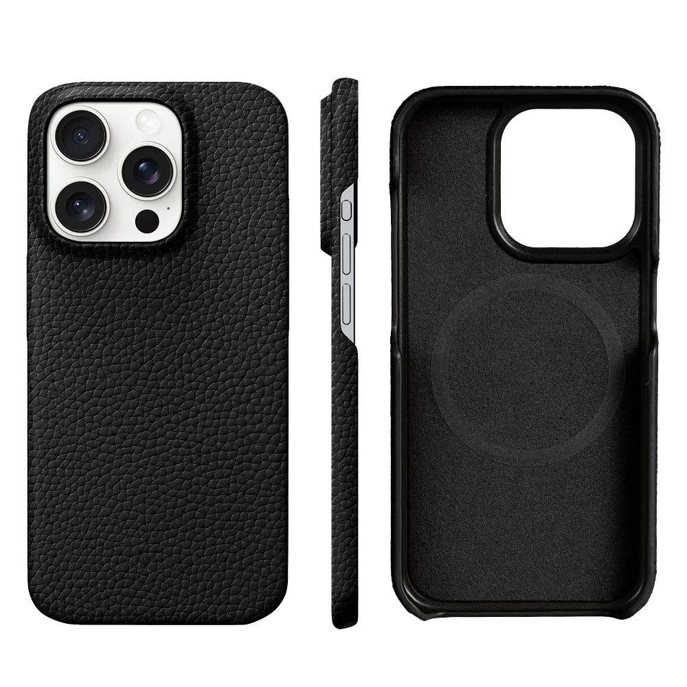 Magsafe Leather Shell Case for iPhone - Black