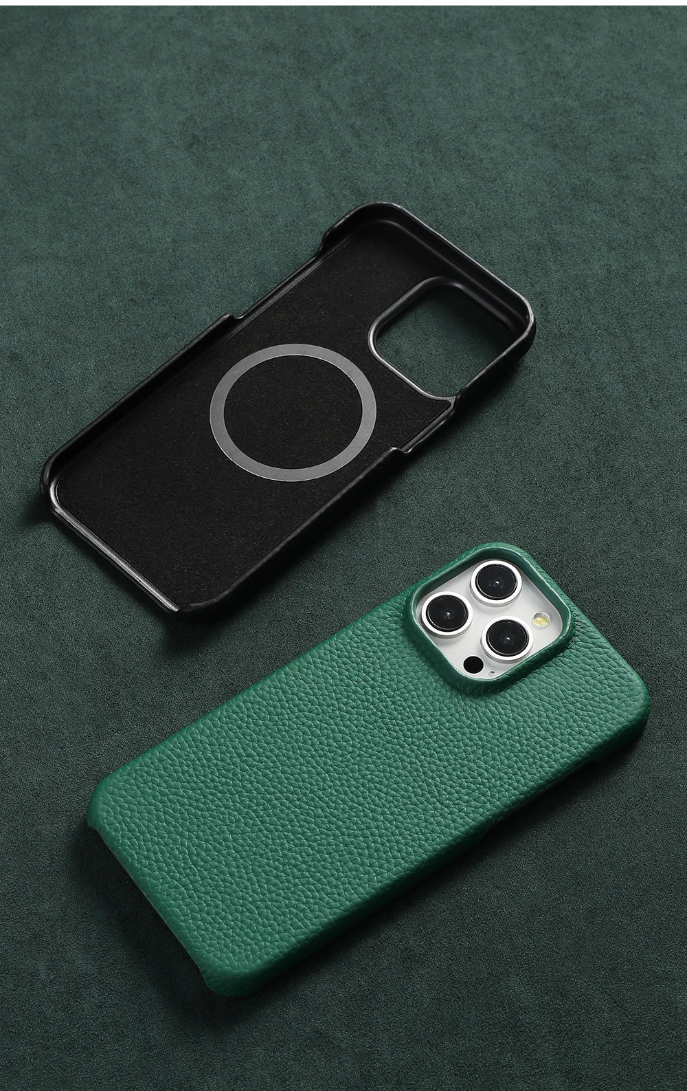 Magsafe Leather Shell Case for iPhone - Black