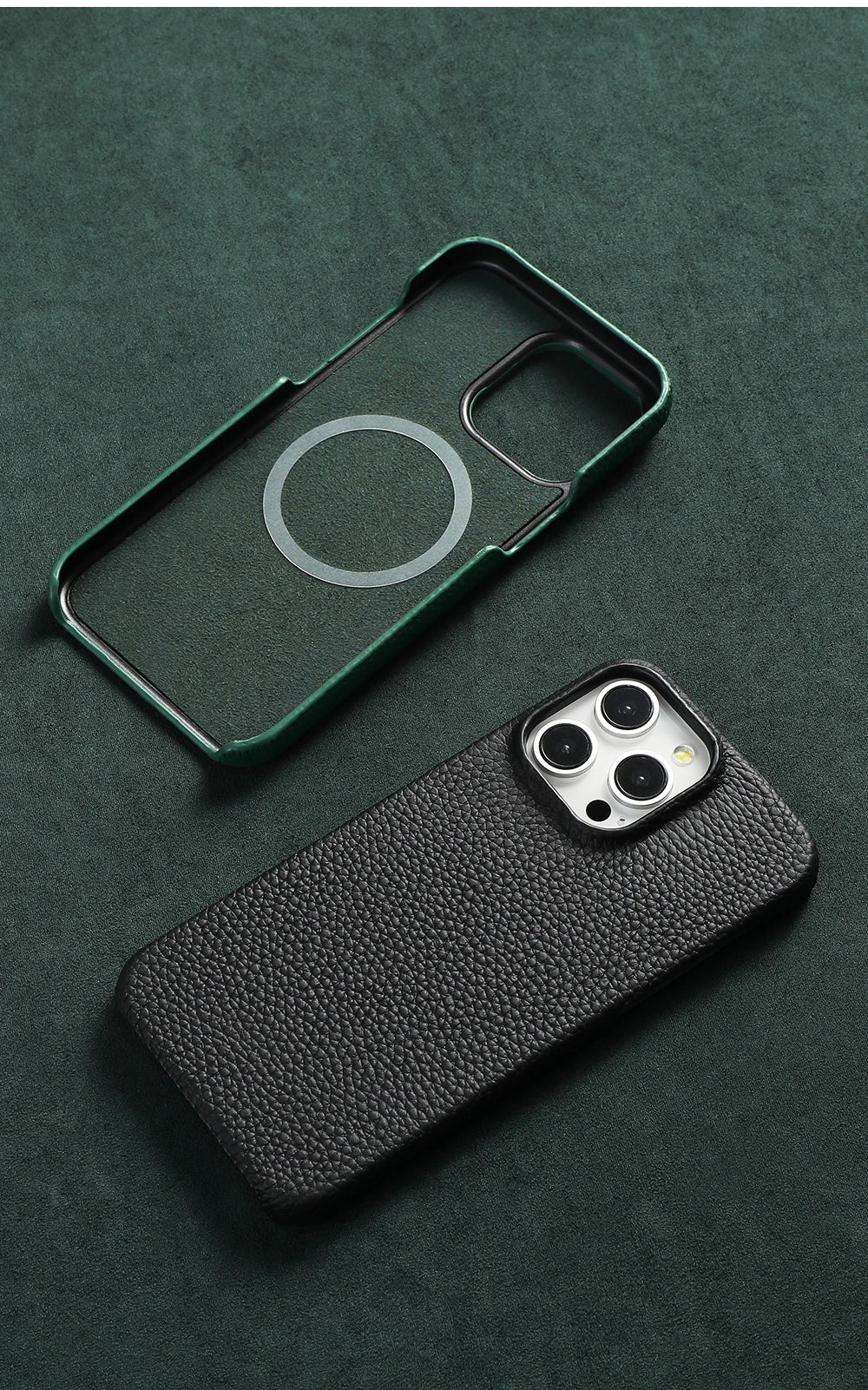 Magsafe Leather Shell Case for iPhone - Black