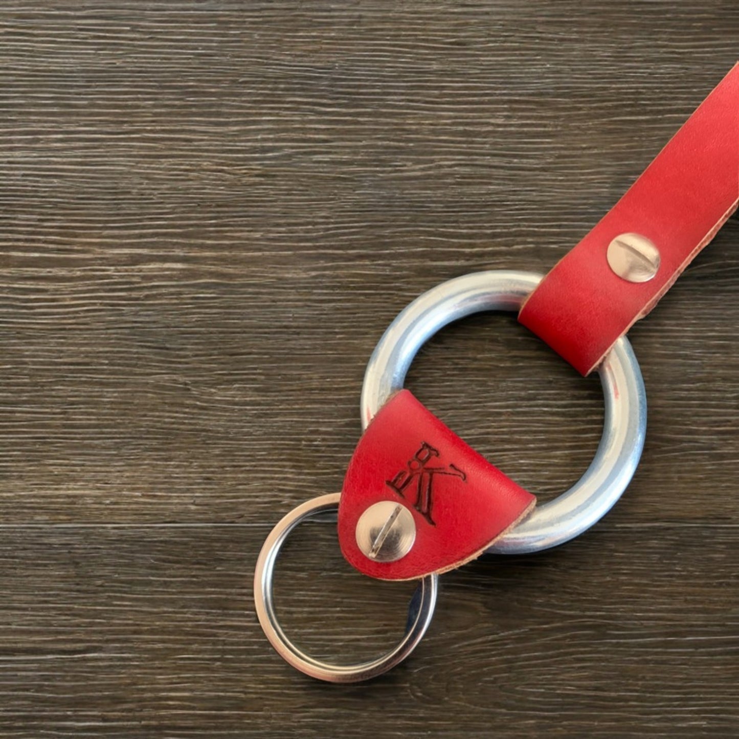 Stainless Steel & Leather Keyring - Custom Initial Key Ring