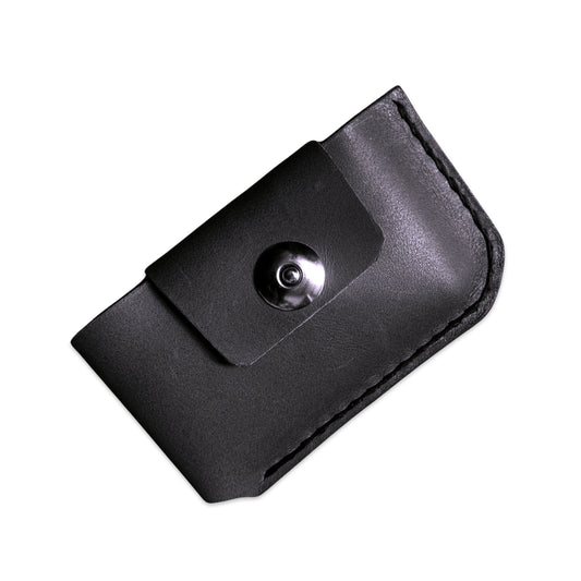 Minimalist Leather Card Holder - Black
