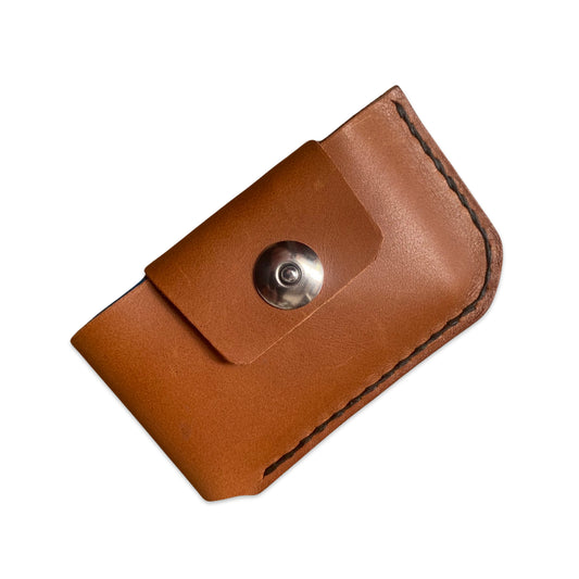 Minimalist Leather Card Holder - Brown