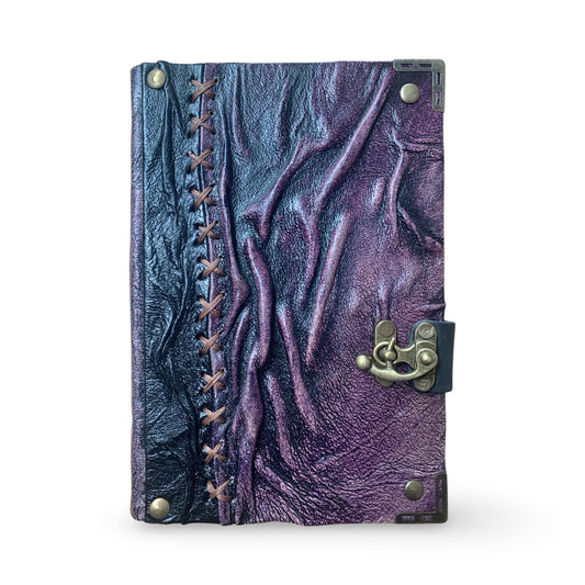 Mystic Ruins – Rustic Amethyst Edition Leather Journal with Vintage Clasp