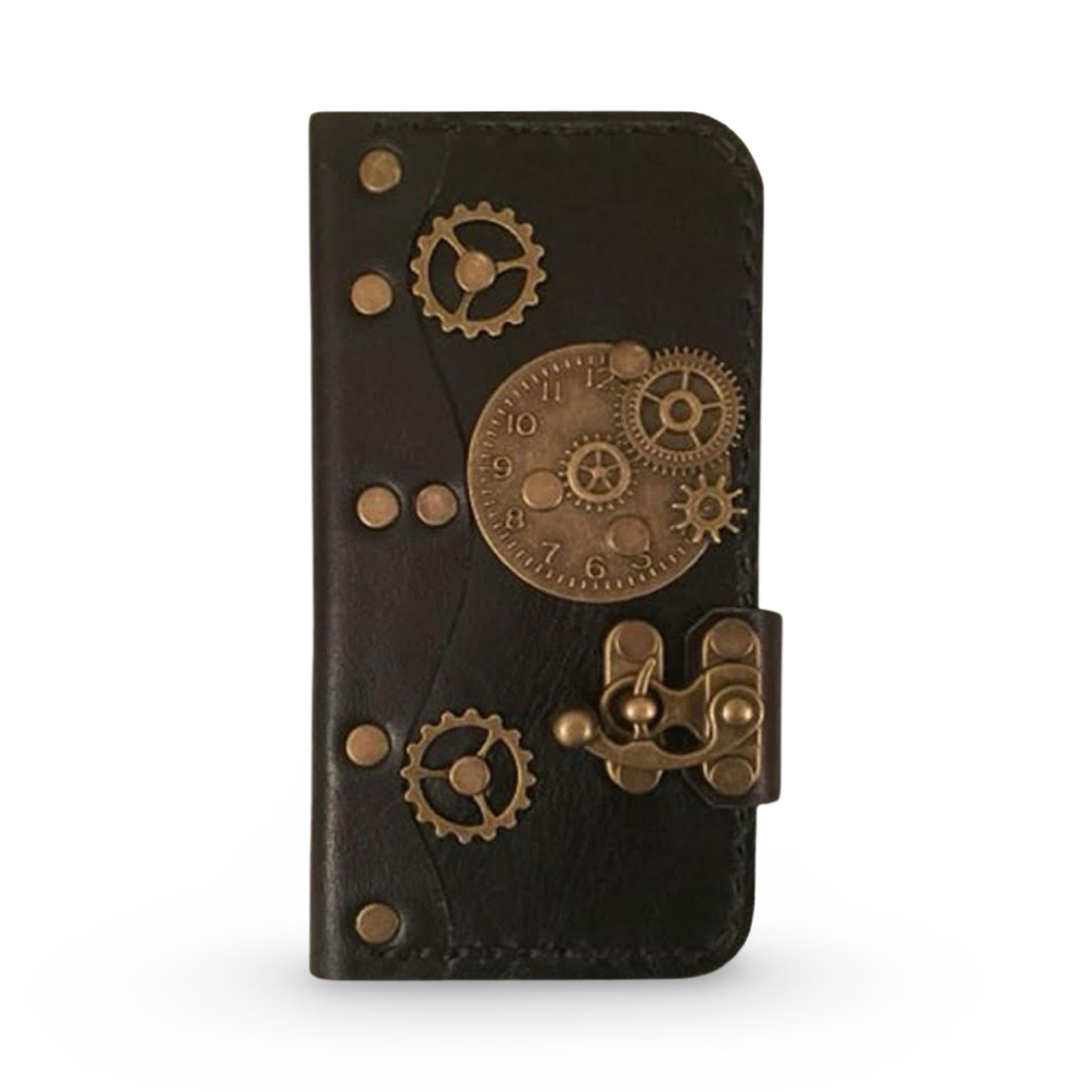 Steampunk Leather iPhone Folio Case - Brown